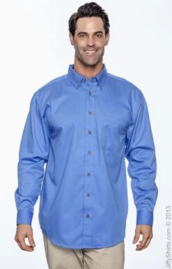 Men's Easy Blend™ Long-Sleeve Twill Shirt With Stain-Release 34 Men's Easy Blend™ Long-Sleeve Twill Shirt With Stain-Release -Jiffyshirts Sales Store 4AF52AE1D4BFFA