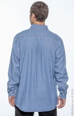 Men's 6.5 Oz. Long-Sleeve Denim Shirt -Jiffyshirts Sales Store 4B118680577536