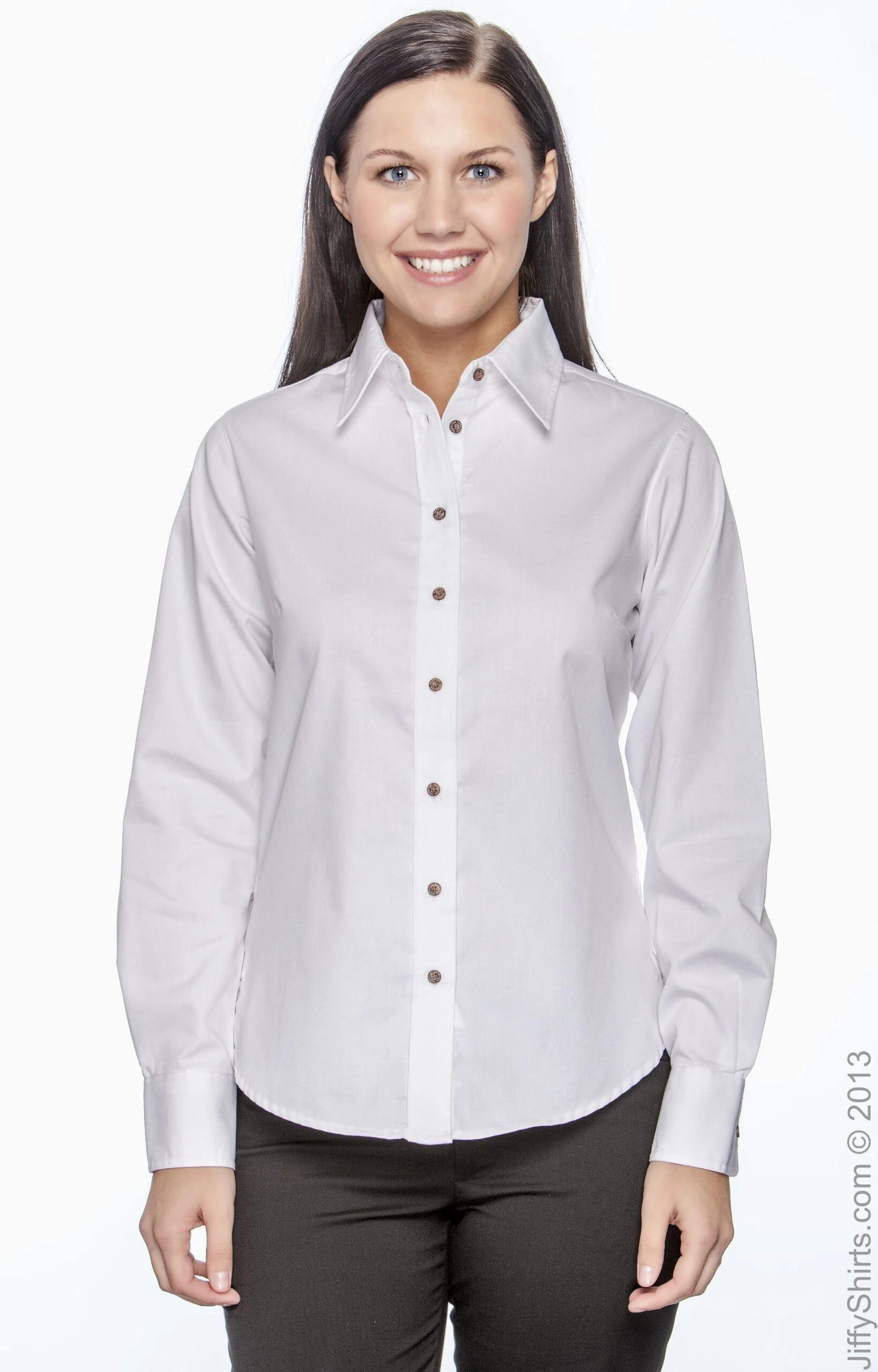 Ladies' Easy Blend™ Long-Sleeve Twill Shirt With Stain-Release 7 Ladies' Easy Blend™ Long-Sleeve Twill Shirt With Stain-Release - Image 5