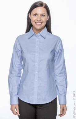 Ladies' Long-Sleeve Oxford With Stain-Release -Jiffyshirts Sales Store 4C146F767CC047