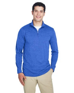 Men's Cool & Dry Heathered Performance Quarter-Zip -Jiffyshirts Sales Store 4b207c2f10f270