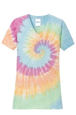 Ladies Tie-Dye V-Neck Tee -Jiffyshirts Sales Store 4b9e7f01056c58