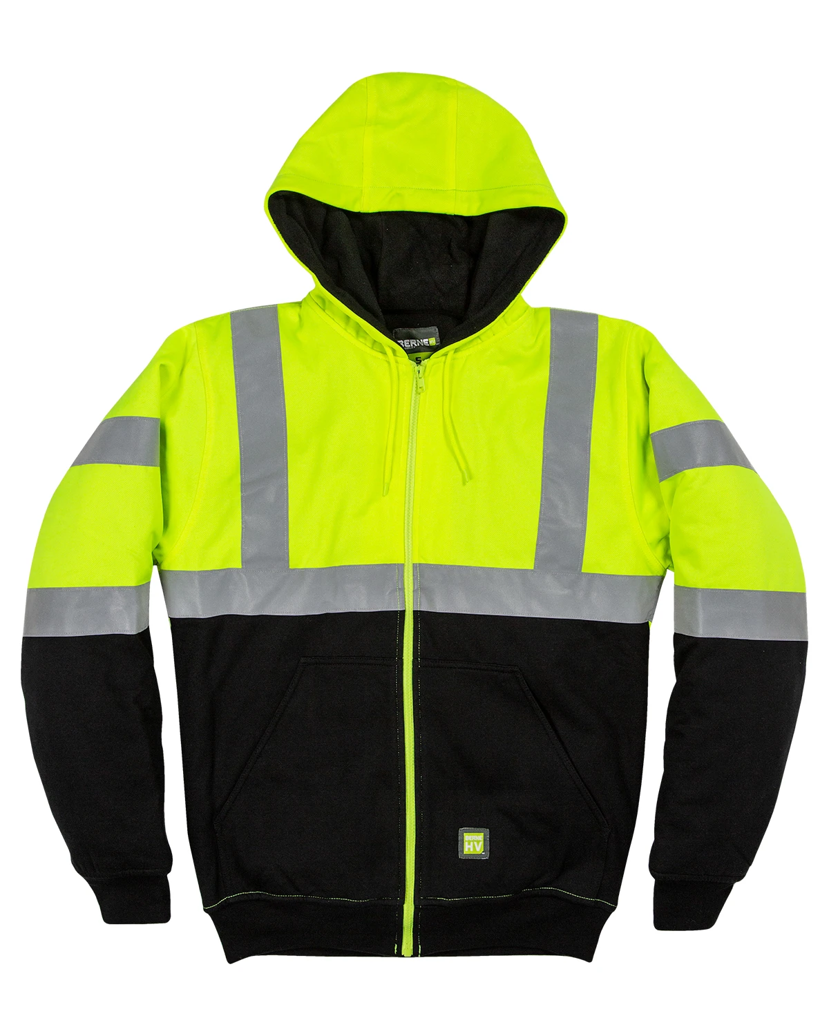 Men's Hi-Vis Class 3 Color Block Full-Zip Hooded Sweatshirt 3 Men's Hi-Vis Class 3 Color Block Full-Zip Hooded Sweatshirt