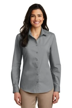 Ladies Long Sleeve Carefree Poplin Shirt -Jiffyshirts Sales Store 4de8b1227aae5d