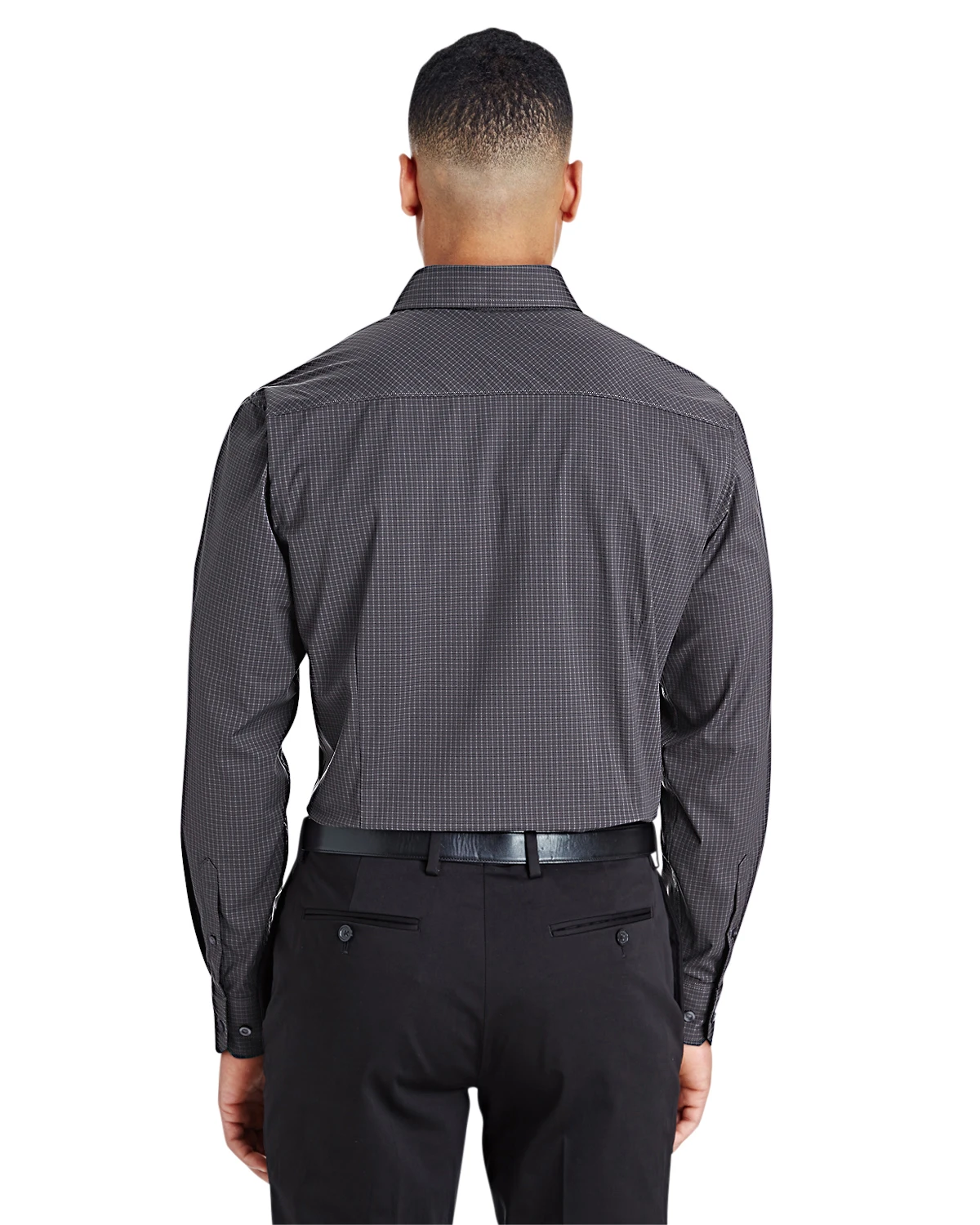CrownLux Performance™ Men's Tonal Mini Check Shirt 5 CrownLux Performance™ Men's Tonal Mini Check Shirt - Image 3