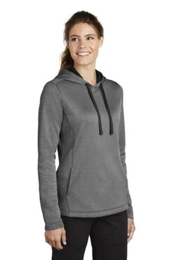Ladies PosiCharge Sport-Wick Heather Fleece Hooded Pullover -Jiffyshirts Sales Store 4e65830cbe1d5a