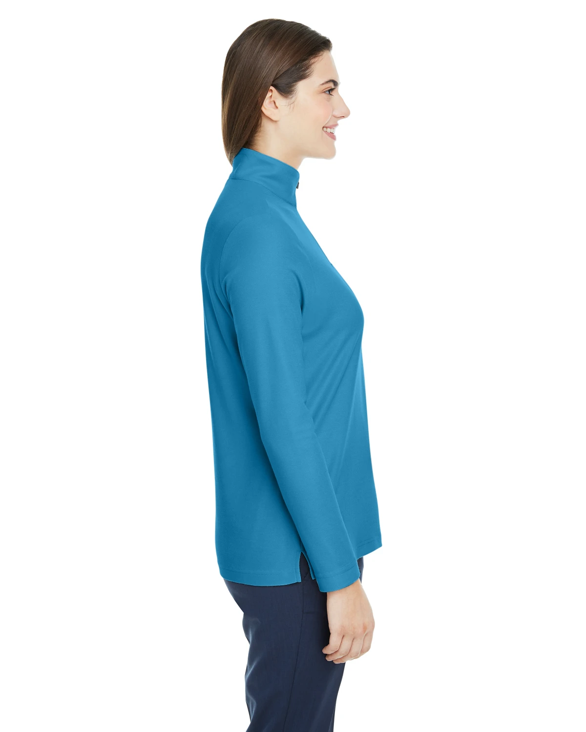 Ladies' Fusion ChromaSoft™ Pique Quarter-Zip 4 Ladies' Fusion ChromaSoft™ Pique Quarter-Zip - Image 2