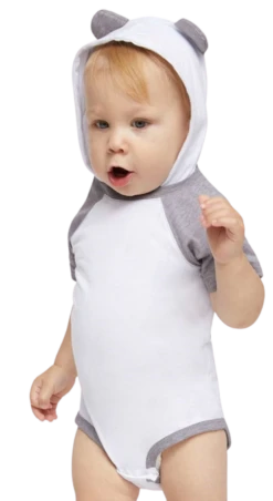 Fine Jersey Infant Short Sleeve Raglan Bodysuit With Hood & Ears 16 Fine Jersey Infant Short Sleeve Raglan Bodysuit With Hood & Ears -Jiffyshirts Sales Store 50f3d67c3b9598