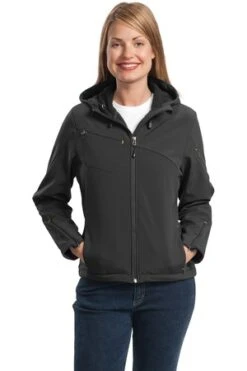 Ladies Textured Hooded Soft Shell Jacket 9 Ladies Textured Hooded Soft Shell Jacket -Jiffyshirts Sales Store 52688f3ec14ad4