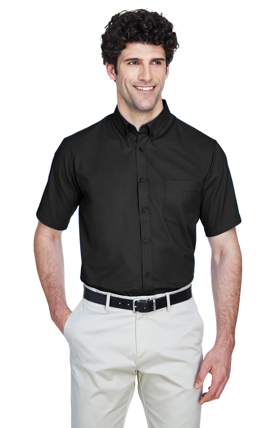 Men's Tall Optimum Short-Sleeve Twill Shirt 6 Men's Tall Optimum Short-Sleeve Twill Shirt - Image 4