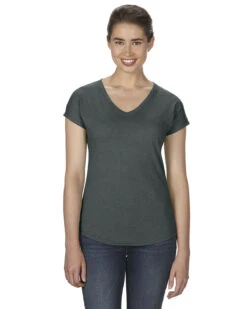 Anvil Ladies' Triblend V-Neck T-Shirt -Jiffyshirts Sales Store 556fab0f42618c
