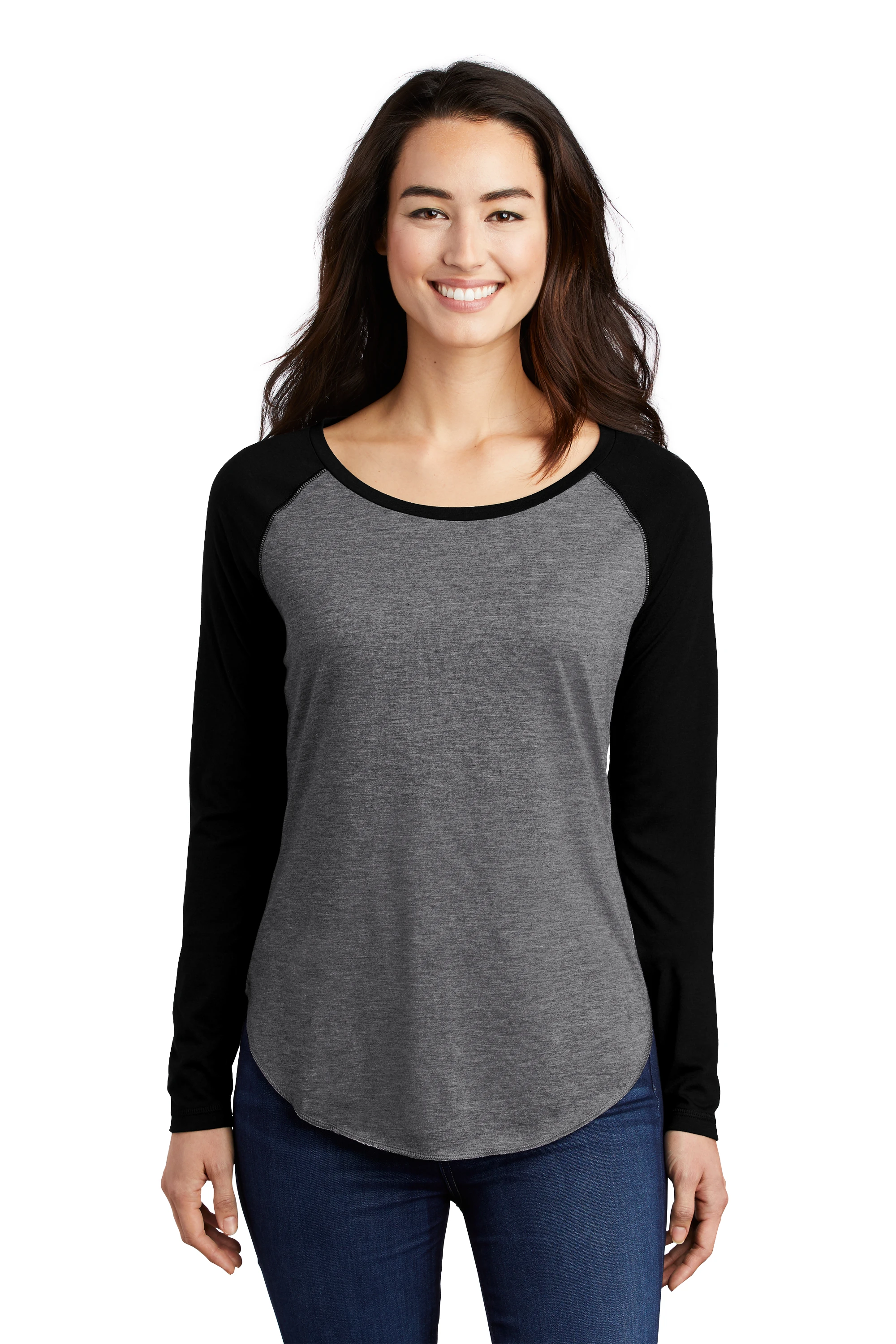 Ladies PosiCharge Long Sleeve Tri-Blend Wicking Scoop Neck Raglan Tee 9 Ladies PosiCharge Long Sleeve Tri-Blend Wicking Scoop Neck Raglan Tee - Image 7