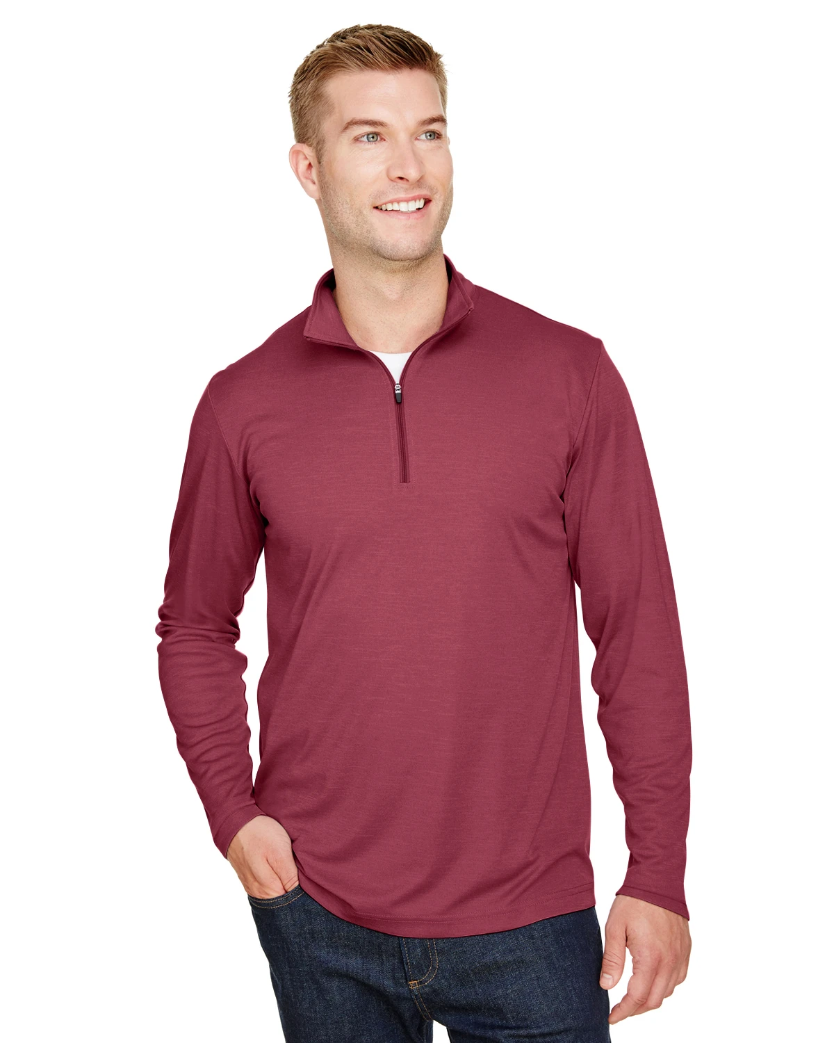 Men's Zone Sonic Heather Performance Quarter-Zip 9 Men's Zone Sonic Heather Performance Quarter-Zip - Image 7