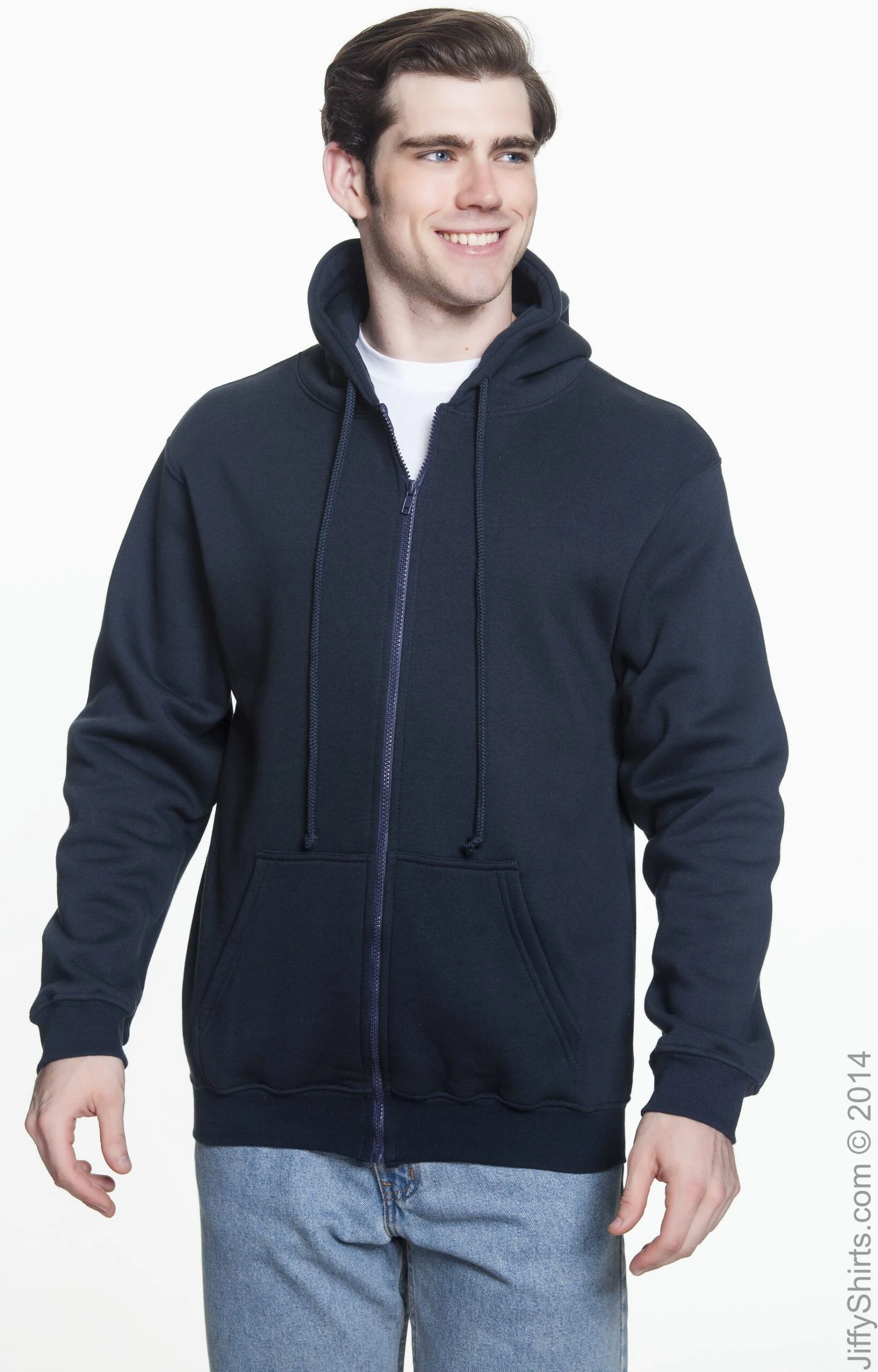Adult Unisex 9.5oz., 80% Cotton/20% Polyester Full-Zip Hooded Sweatshirt 11 Adult Unisex 9.5oz., 80% Cotton/20% Polyester Full-Zip Hooded Sweatshirt - Image 9