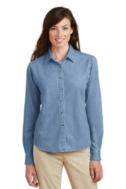 Ladies Long Sleeve Value Denim Shirt -Jiffyshirts Sales Store 5b919141393a78