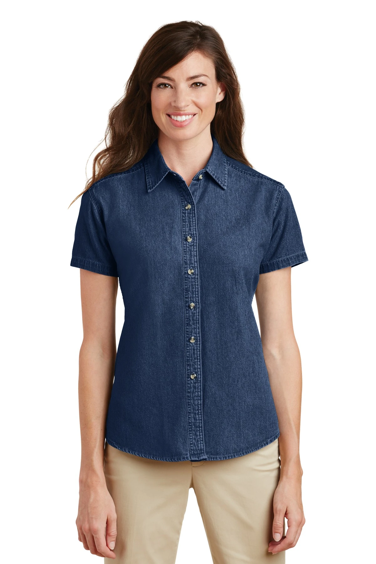 Ladies Short Sleeve Value Denim Shirt 3 Ladies Short Sleeve Value Denim Shirt