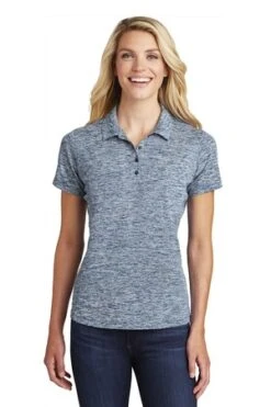 Ladies PosiCharge Electric Heather Polo -Jiffyshirts Sales Store 5c8cf639737c74