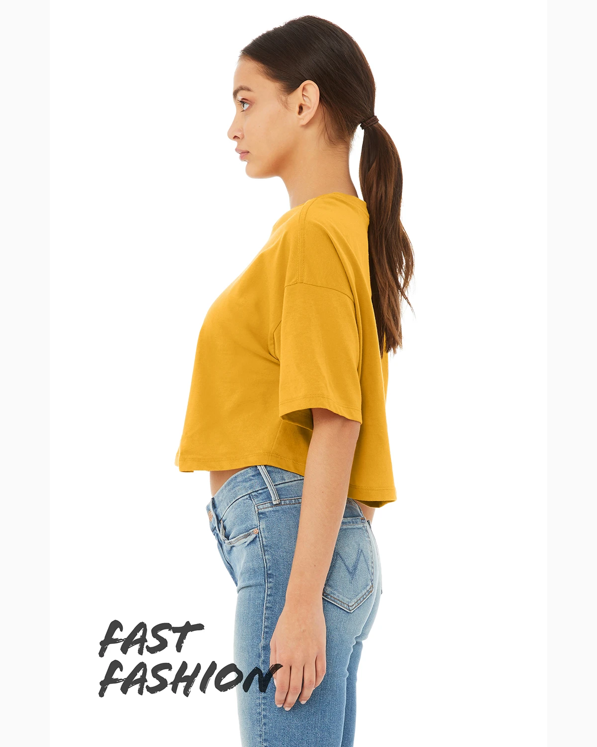 Ladies' Jersey Cropped T-Shirt 4 Ladies' Jersey Cropped T-Shirt - Image 2