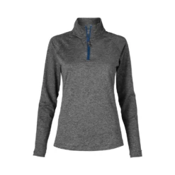 Women's Junior Fit Mélange Quarter Zip -Jiffyshirts Sales Store 5fc9fcd75d145e