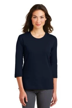 Ladies Modern Stretch Cotton 3/4-Sleeve Scoop Neck Shirt -Jiffyshirts Sales Store 5ff64e9f38f8d5