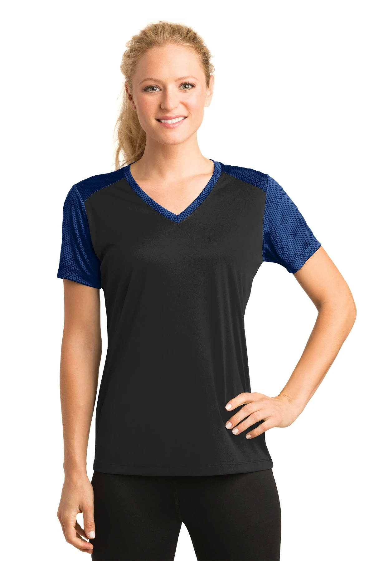 Ladies CamoHex Colorblock V-Neck Tee 11 Ladies CamoHex Colorblock V-Neck Tee - Image 9