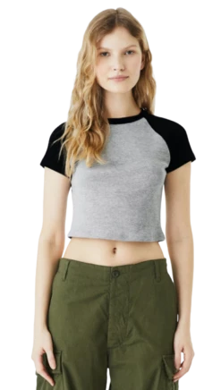 Ladies' Micro Ribbed Raglan Baby Tee