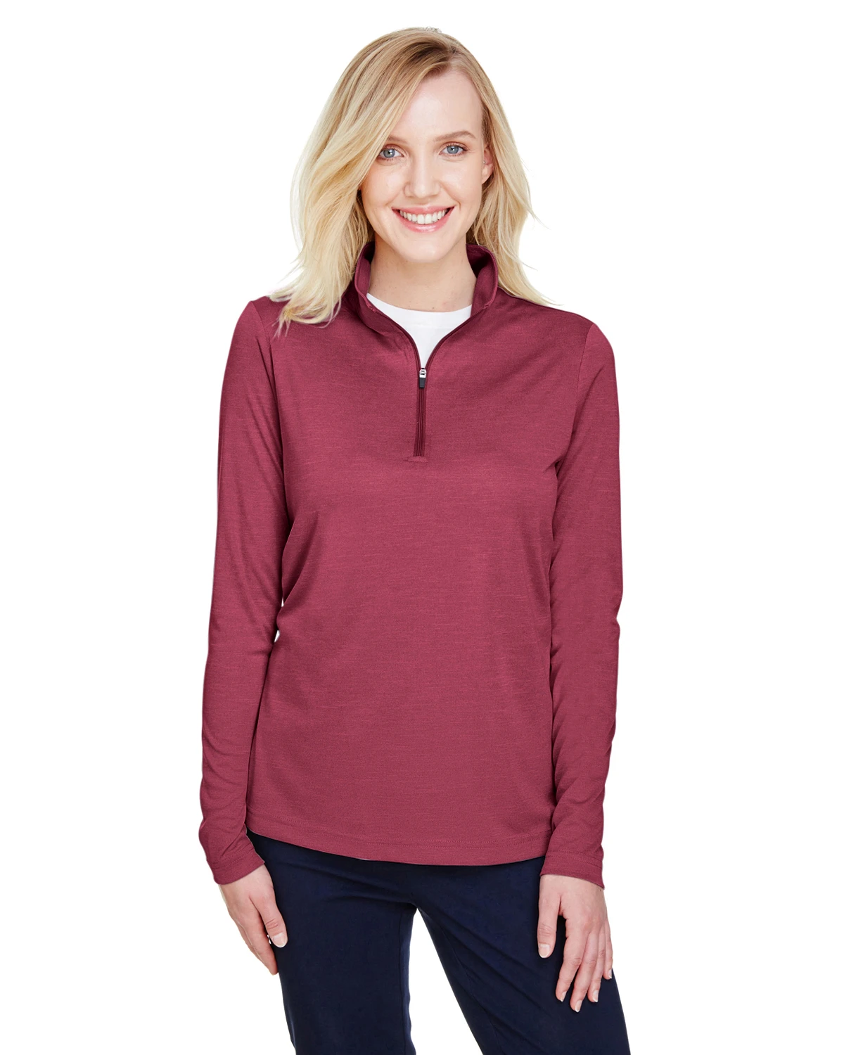 Ladies' Zone Sonic Heather Performance Quarter-Zip 9 Ladies' Zone Sonic Heather Performance Quarter-Zip - Image 7