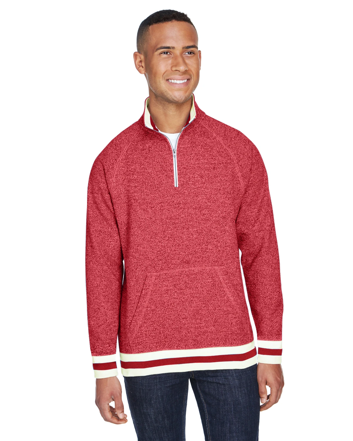 Adult Unisex Peppered Fleece Quarter-Zip 11 Adult Unisex Peppered Fleece Quarter-Zip - Image 9