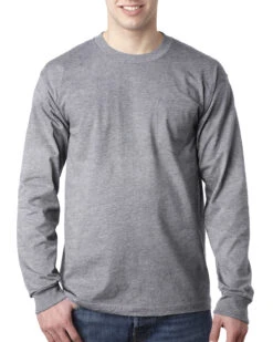 Adult Unisex 6.1 Oz., 100% Cotton Long Sleeve Pocket T-Shirt
