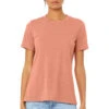 Ladies' Heathered Relaxed Jersey Short-Sleeve T-Shirt 1 Ladies' Heathered Relaxed Jersey Short-Sleeve T-Shirt -Jiffyshirts Sales Store 6400CVC Heather Sunset 1