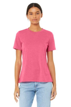 Ladies' Triblend Relaxed Jersey Short-Sleeve T-Shirt -Jiffyshirts Sales Store 6413 Charity Pink Triblend 1