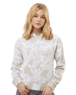 Women's Sueded Fleece Tie-Dyed Crop Hooded Sweatshirt -Jiffyshirts Sales Store 64292f40fc3d4b