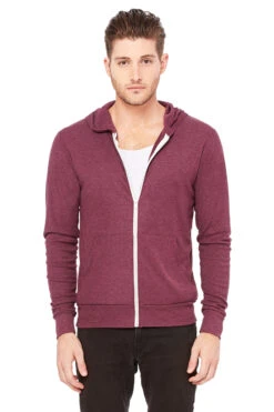 Unisex Triblend Full-Zip Lightweight Hoodie -Jiffyshirts Sales Store 6553a423166a72