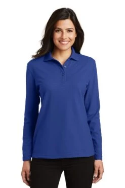 Ladies Silk Touch Long Sleeve Polo -Jiffyshirts Sales Store 65654edfbf40c3