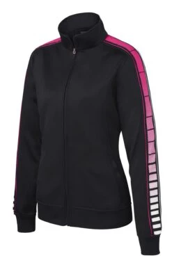 Ladies Dot Sublimation Tricot Track Jacket -Jiffyshirts Sales Store 65763894ff6ba2