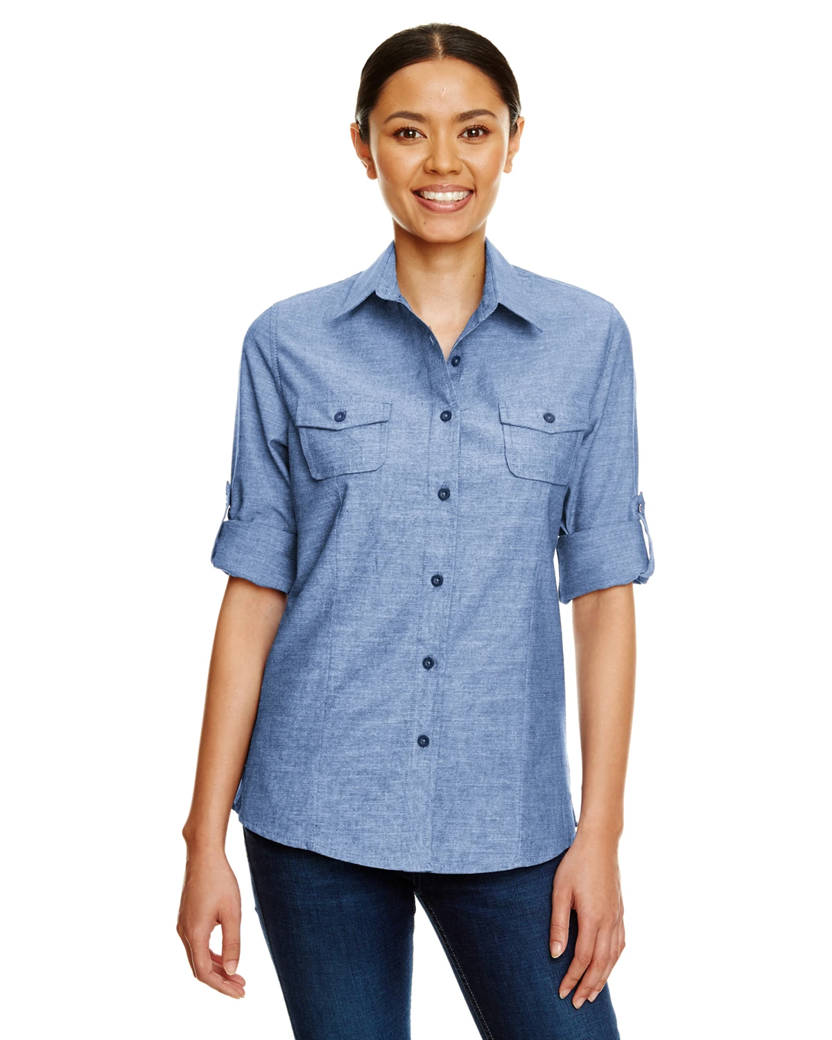 Ladies Chambray Woven Shirt 3 Ladies Chambray Woven Shirt