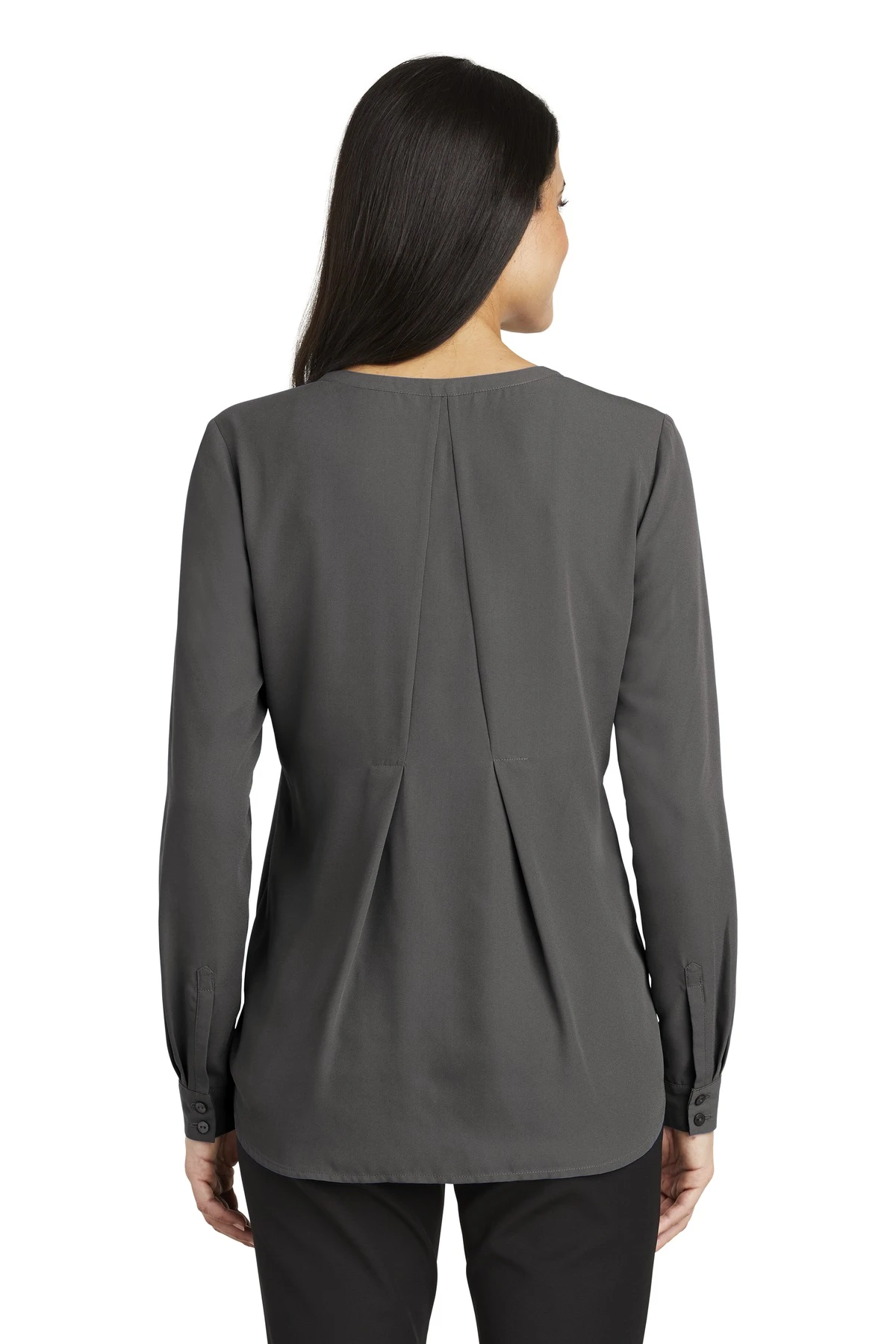 Ladies Long Sleeve Button-Front Blouse 4 Ladies Long Sleeve Button-Front Blouse - Image 2
