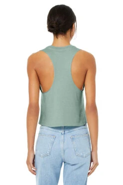 Ladies' Racerback Cropped Tank 25 Ladies' Racerback Cropped Tank -Jiffyshirts Sales Store 6682 Heather Dusty Blue 3