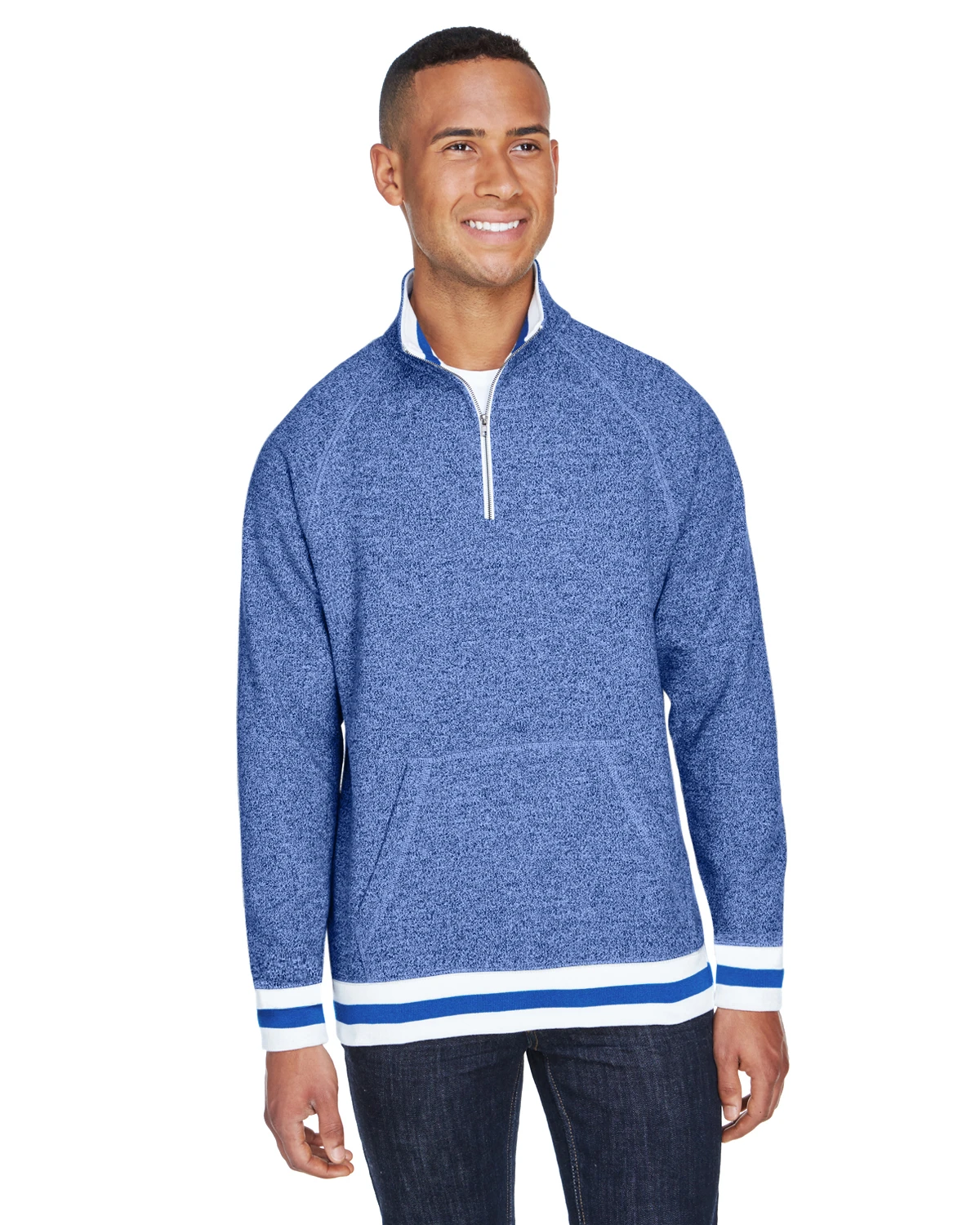 Adult Unisex Peppered Fleece Quarter-Zip 3 Adult Unisex Peppered Fleece Quarter-Zip
