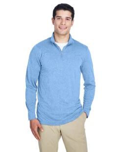 Men's Cool & Dry Heathered Performance Quarter-Zip -Jiffyshirts Sales Store 67249c90b6c879