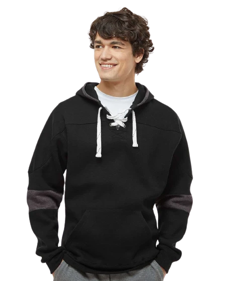 Adult Unisex Sport Lace Colorblocked Fleece Hooded Sweatshirt 7 Adult Unisex Sport Lace Colorblocked Fleece Hooded Sweatshirt - Image 5