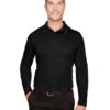 CrownLux Performance™ Men's Plaited Long Sleeve Polo
