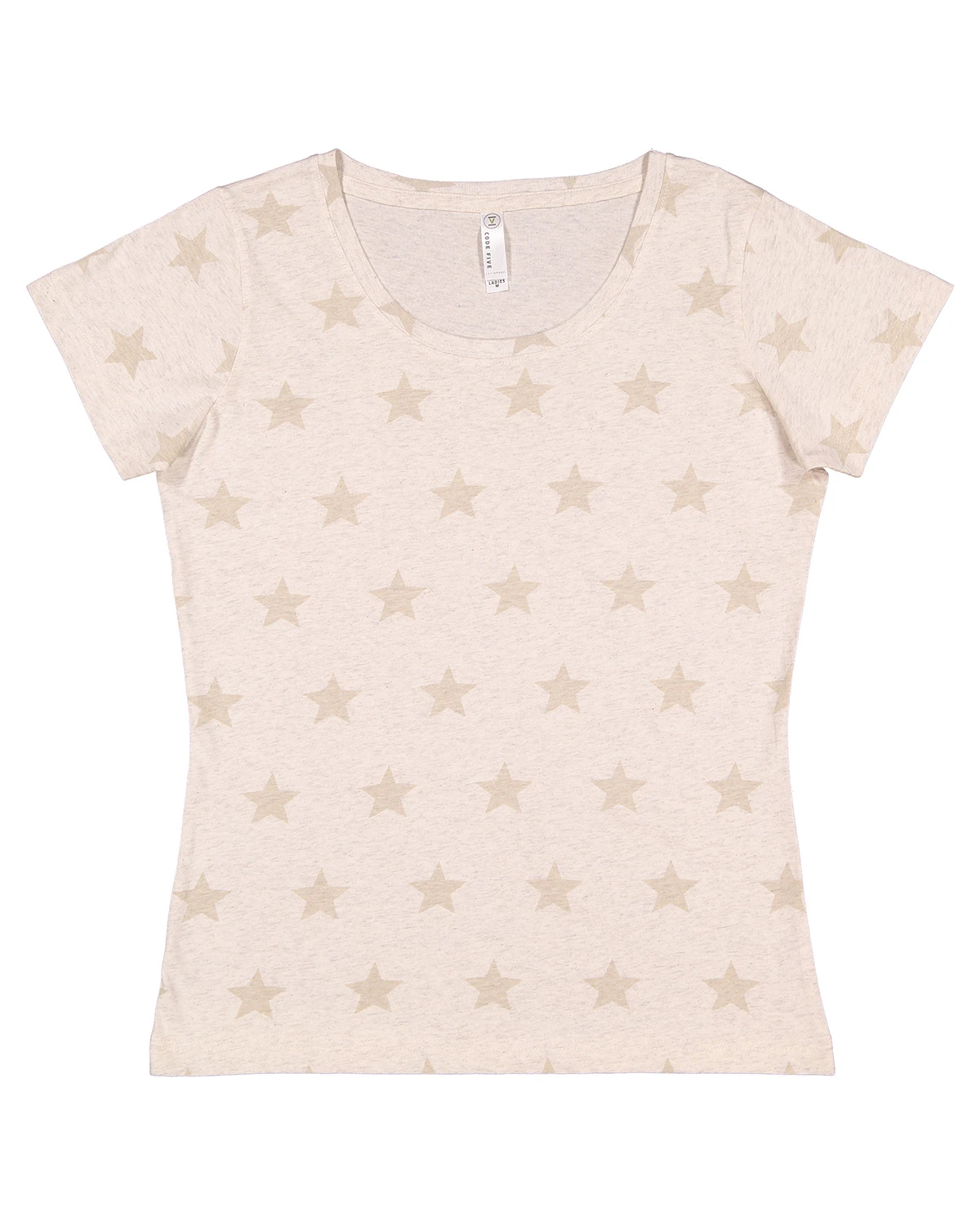 Women's Star Print Scoop Neck T-Shirt 3 Women's Star Print Scoop Neck T-Shirt
