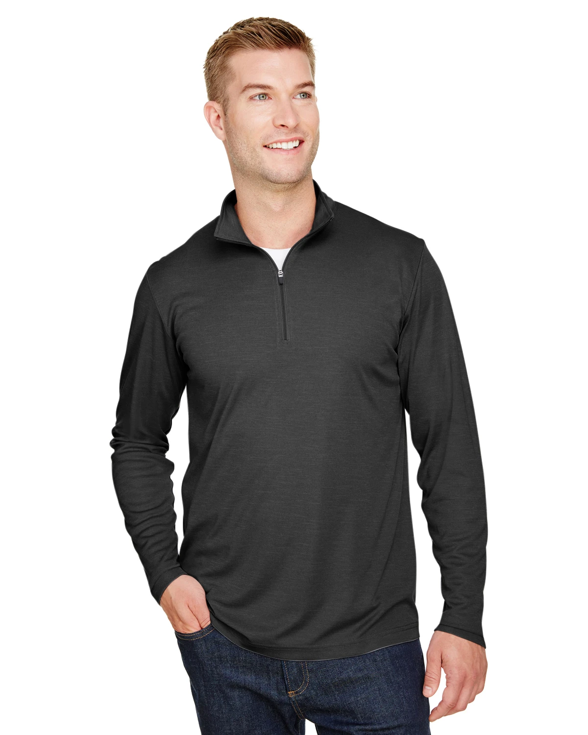 Men's Zone Sonic Heather Performance Quarter-Zip 7 Men's Zone Sonic Heather Performance Quarter-Zip - Image 5