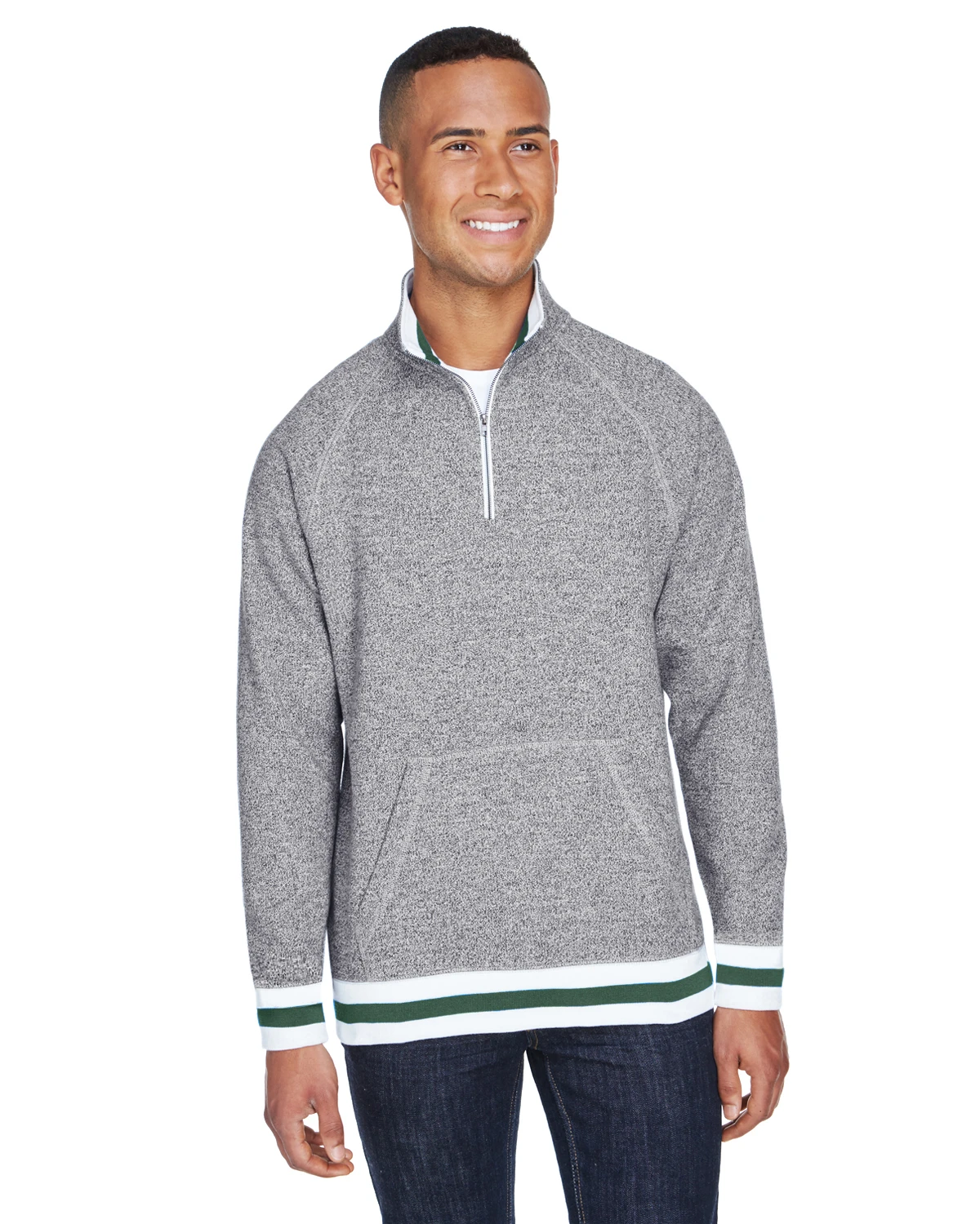 Adult Unisex Peppered Fleece Quarter-Zip 7 Adult Unisex Peppered Fleece Quarter-Zip - Image 5