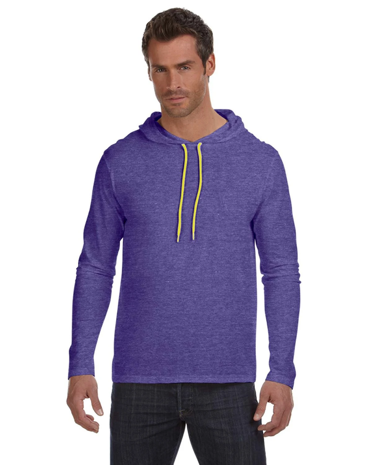 Anvil Adult Lightweight Long-Sleeve Hooded T-Shirt 14 Anvil Adult Lightweight Long-Sleeve Hooded T-Shirt - Image 12