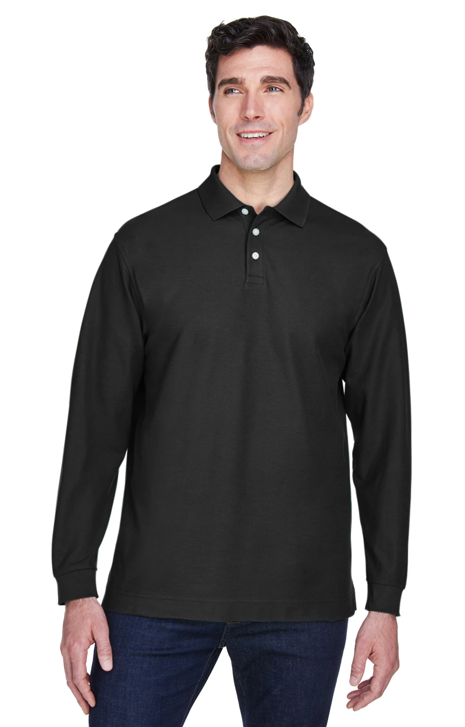 Men's Pima Piqué Long-Sleeve Polo 3 Men's Pima Piqué Long-Sleeve Polo