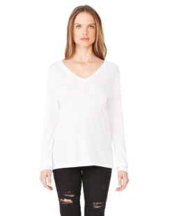 Ladies' Flowy Long-Sleeve V-Neck -Jiffyshirts Sales Store 723a56992def0c