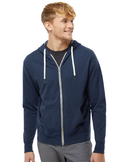 Unisex Heathered French Terry Full-Zip Hooded Sweatshirt 12 Unisex Heathered French Terry Full-Zip Hooded Sweatshirt - Image 10