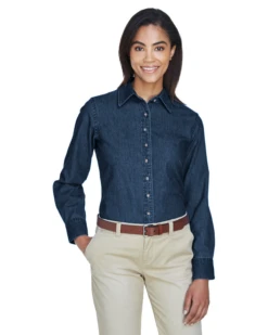 Ladies' 6.5 Oz. Long-Sleeve Denim Shirt 17 Ladies' 6.5 Oz. Long-Sleeve Denim Shirt -Jiffyshirts Sales Store 7392a0c5e72467